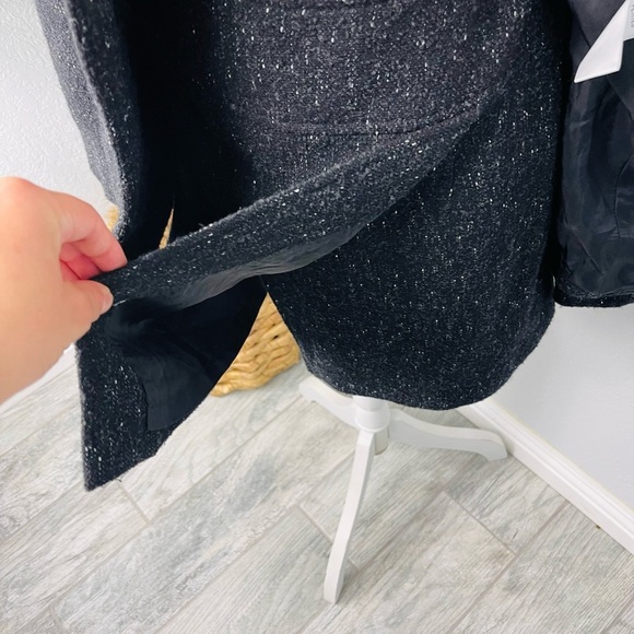 Vintage Ann Tjian For Kenar Petite Tweed Charcoal Mini Skirt Blazer Suit SET - Picture 4 of 13